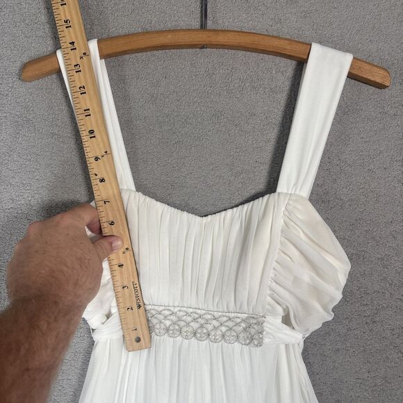 Connected Apparel Babydoll Dress Womens Size 6 Ivory White Bridal Feminine Flowy - Picture 8 of 16